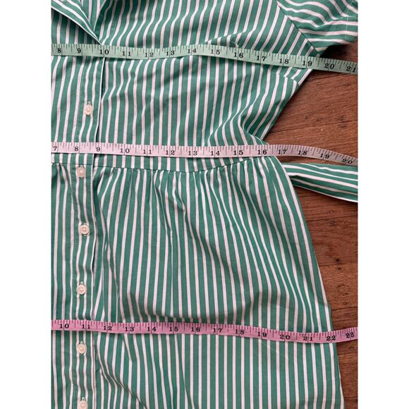 J. Crew Green & White Striped Dress Size 12P - Picture 10 of 11